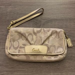 Coach gold clutch